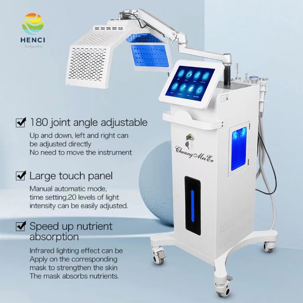 Led light therapy and radio frequency biolight pdt beauty machine portable microdermabrasion machine with stand