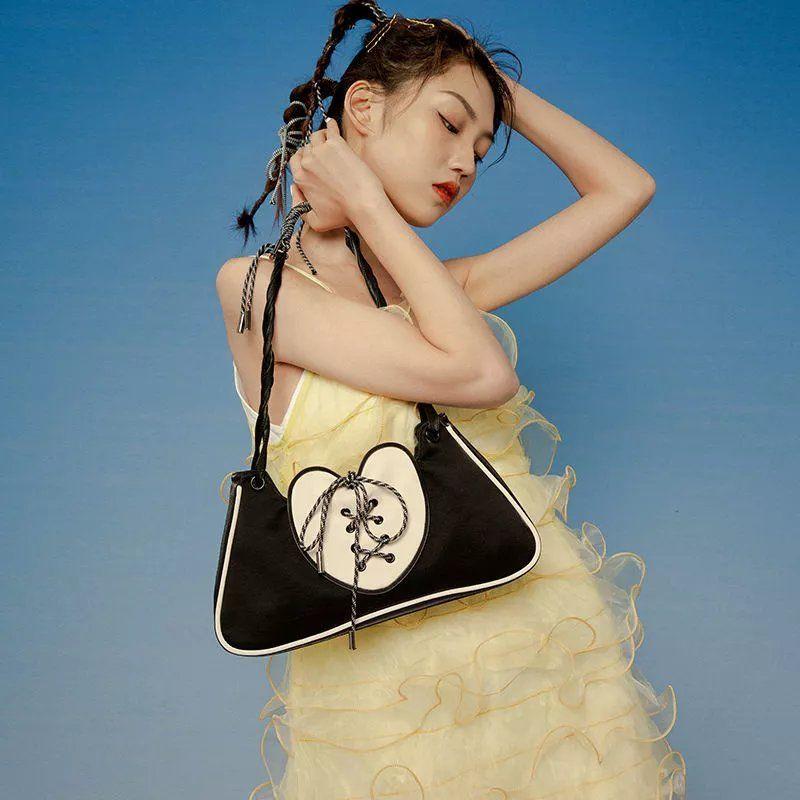 Evening Bags Xiuya Autumn Trendyol Shoulder Bag Korea Street Hand For Women 2022 Casual Pu Leather Patchwork Designer HandbagsEvening