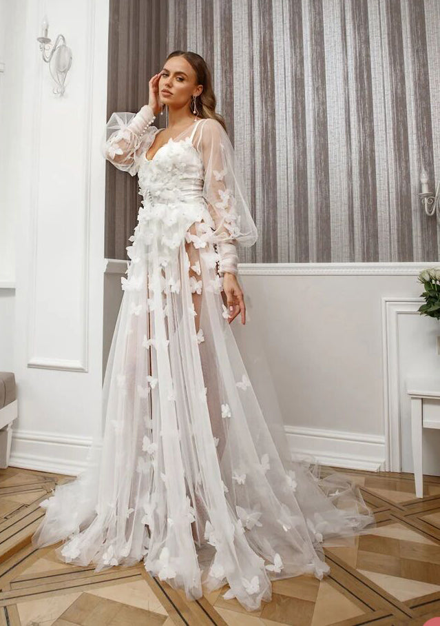 New Women&#039;s Tulle Wraps Photo Robes Custom Made Soft Ruffled Long Sleeves Pajamas Dresses Maternity Party Gowns Photo Shoot Bathrobes