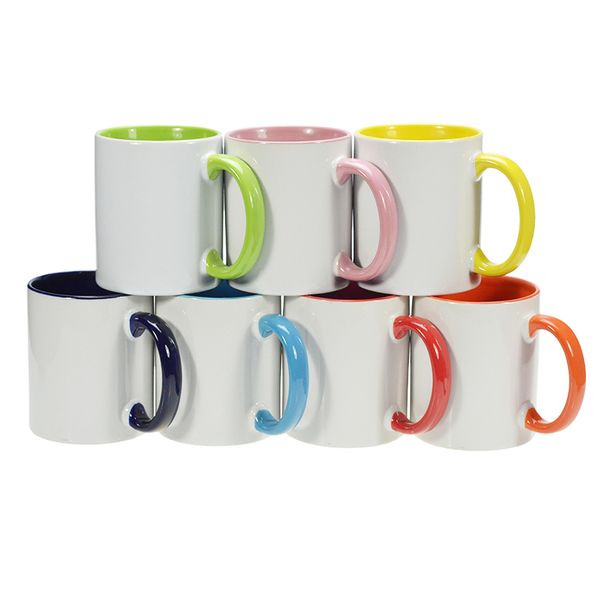 wholesale 11 oz Sublimation Blank Mugs With Handel White Mug Blan for Coffee Soup Tea Milk Latte Hot Cocoa