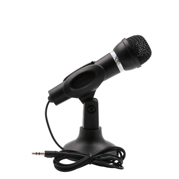 Microphone 3.5mm Home Stereo Mic Desktop Stand for PC YouTube Video Skype Chatting Gaming Broadcast Recording