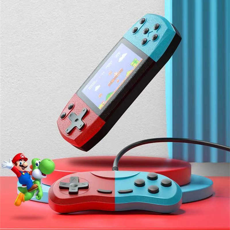 New F1 Handheld Red-Blue 8 Bit Classic Retro Game Console Support AV Output TV Video Singles and Doubles Portable Gaming Players for FC Arcade 620 G