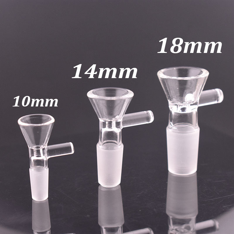 10mm 14mm 18mm Male Glass Bowl Funnel Slide Piece Slides Bongs Accessary Tobacco Smoking Bowls Heady Thick Water Pipe Bong