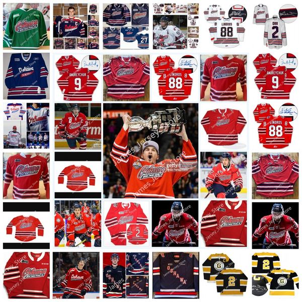 Custom OHL Oshawa Generals Stitched Hockey Jersey 91 John Tavares 9 Bruce Melanson 9 Dave Andreychuk 18 David Bauer 10 Alex Delvecchio 27 Ha