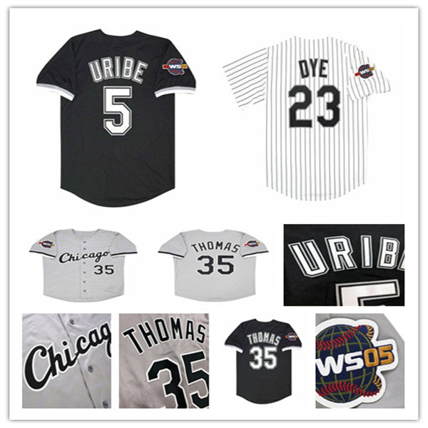 2005 Chicago Retro World Series WS Baseball Jersey Frank Thomas Bo Jackson Juan Uribe Jermaine Dye PAUL KONERKO Scott Podsednik AJ PIERZYNSKI JOE CR