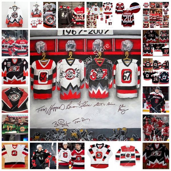 Custom OHL Ottawa 67&#039;s Stitched Hockey Jersey 16 Tyler Toffoli 83 Matt Foy 30 Danny Battochio 23 Marco Rossi 84 Corey Locke 9 Austen Ke
