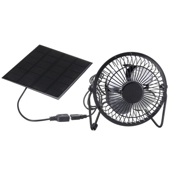 Mini Solar Panel Powered Ventilator Fan Portable 5W 4 inch Greenhouse Solar Exhaust Fans for Office Outdoor Dog Chicken House