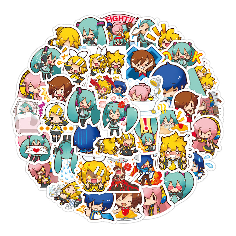 40PCS Hatsune Miku Cute Stickers Suitcase Mobile Skateboard Water Bottle Phone Notebook Sticker Decals Wholesale