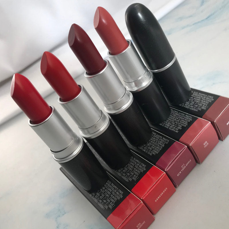 Top Quality Brand Makeup Red Matte and Lustre Lipstick Rouge A Levres NET WT.-POIDS NET 3g Mocha Twig Chili Lips Cosmetic
