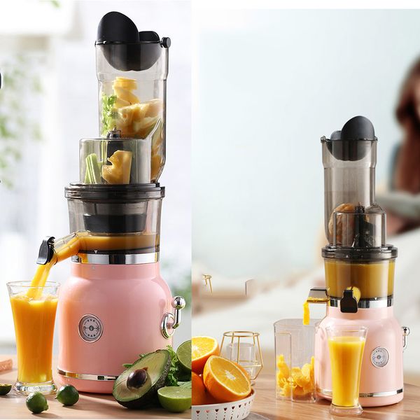 Slow Juicers Masticating 100mm Wide Mouth BPA-Free Juicer Cold Press Juice Quiet Motor Electric Fruit Vegetable hine