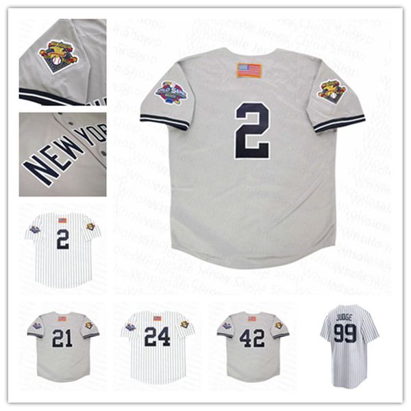 Custom New NY York 2001 Retro WS Baseball Jerseys Derek Jeter Mariano Rivera Tino Martinez Bernie Williams Andy Pettitte Roger Clemens Jorge