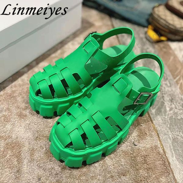 Roman Summer Casual Platform Sandals for Women Fashion Beach Sports Sandal Toe Clipping Trend Cross Strap Slippers Woman Candy Color Ladies
