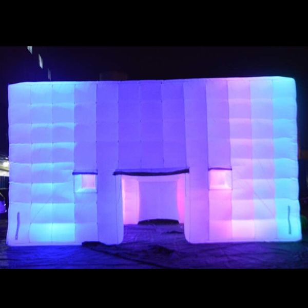 wholesale 8x8x3.8m White Inflatable Cube Tent Cubic Marquee House Square Party Wedding Cinema Building Customized For USA
