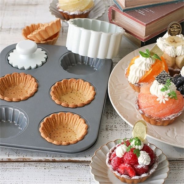 Carbon Steel Flower Lace Bakeware Mold Fruit Egg Tart Glutinous Rice Boat Pie Cake Dessert Mini Cupcake Biscuit Mould 220601