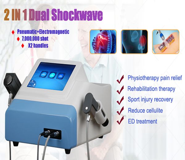 Shockwave Therapy Machine Portable 2 in 1 Dual Health Care Relieve Muscle Shock Wave ED Treatment And Pain Physiotherapy Extracorporeal