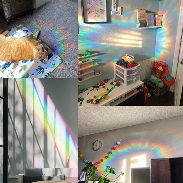 Rainbow Window Suncatcher Stickers On DIY Glass Decals Home Bedroom Office Decor Privacy Protection 220607