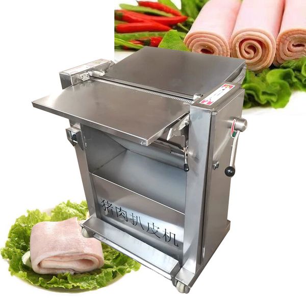 0.5-6m Adjustable Automatic Fresh Pork Peeling Machine Pig Skin Maker Porkskin Splitter 110V 220V