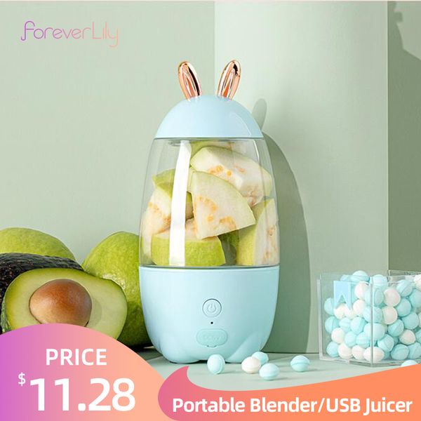 Mini Protable Blender Fresh Fruit Mixer Grinder Centrifugal Juicer USB Rechargeable Smoothie Maker Lovely Rabbit Juice Maker