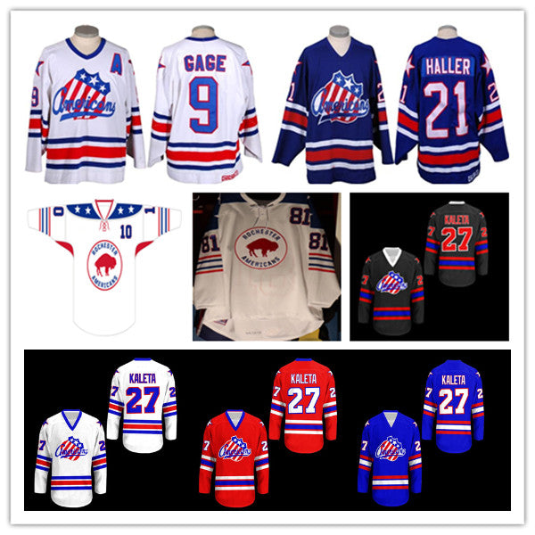Rochester Americans Hockey Jersey Custom Jody Gage Ukko-Pekka Luukkonen John Peterka Jack Quinn Michael Mersch Arttu Ruotsalainen Ethan Prow Brandon