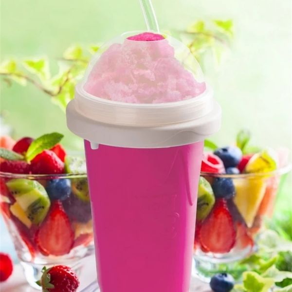 Quick Smoothies Cup Homemade Fruit Juice Milkshake Bottle Slush Shake Maker Fast Cooling Cup Ice Cream Magic Slushy Maker 220614