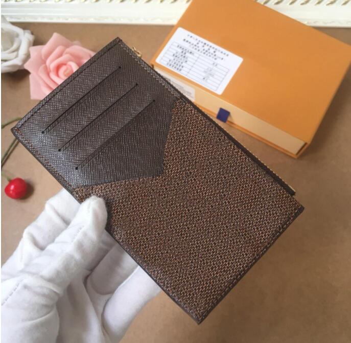 Top quality Genuine Leather Holder Luxurys Designers Fashion handbag Men Women&#039;s COIN CARD Holders Black Lambskin Mini Wallets Key Purse Pocket