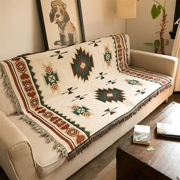 Bohemian Geometric Blanket Mandala Rug Sofa Cover Tapestry Throw Bedding Sheet Adults Kids Home Travel Cobija Cobertor 220616