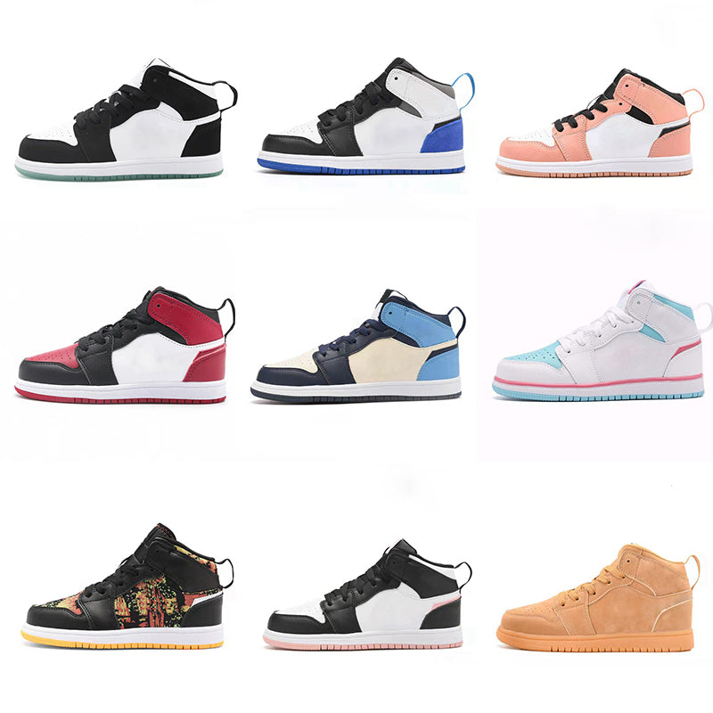 Infants 1s I Toddler Digital Pink Aurora Green Quartz Basketball Shoes AJS Size US 9C-4Y EU26-36 UNC Royal Blue Sneaker Bred Toe Panda Bjio