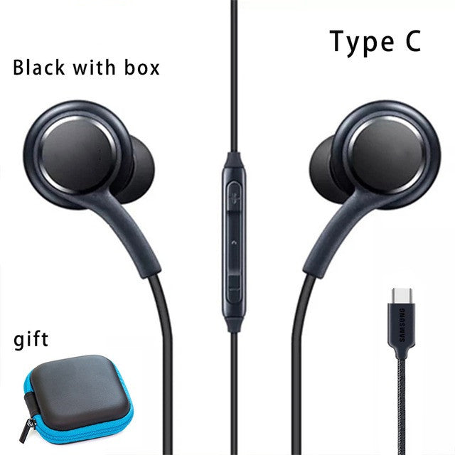 Headphones Type C or 3.5mm In Ear Wired Earphones With Mic Usb Galaxy S22 S21 Note 20 Original
