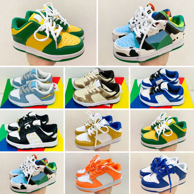 Top Quality Dunker Kids Skateboarding Shoes White Ceramic Psychic Black Wolf Grey Red Childs Infants Chunky Shadow