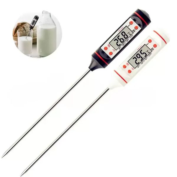Wholesale Stainless Steel BBQ Meat Thermometer Kitchen Digital Cooking Food Probe Hangable Electronic Barbecue Household Temperature Detecto