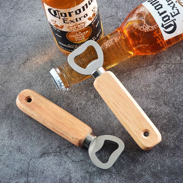Wooden Handle Stainless Steel Beer Bottle Opener Kitchen Tool Wood Party Supply Advertising Promotion Gifts
