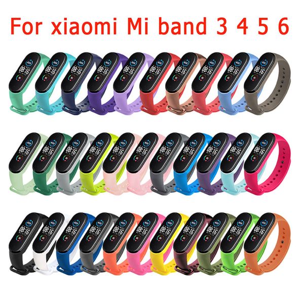 Beautiful Coloful Watch Strap for Xiaomi Mi Band 6 5 4 3 Wristband Silicone Bracelet Wrist Straps MiBand 3 4 band5 band6 Smartwatch Accessor