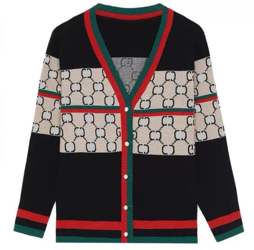 22GG Women&#039;s Sweater Round neck striped fashion Long Sleeve Women High End Jacquard Cardigan knitting Sweaters Coats