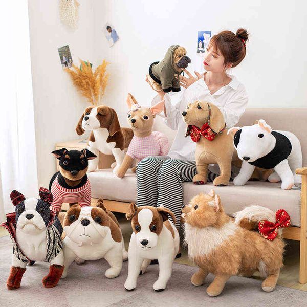 Pc Cm Styles Simulation Dog Plush Toys Cute Chihuahua Bulldog Dolls Home Decor Birthday Gift For Children Baby J220704