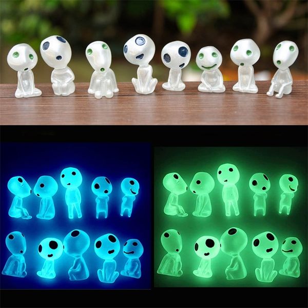 510Pcs Luminous Tree Elves Spirits Micro Landscape Figure Ornament Glowing in Dark Miniature Garden Statue Potted Decoration 220707