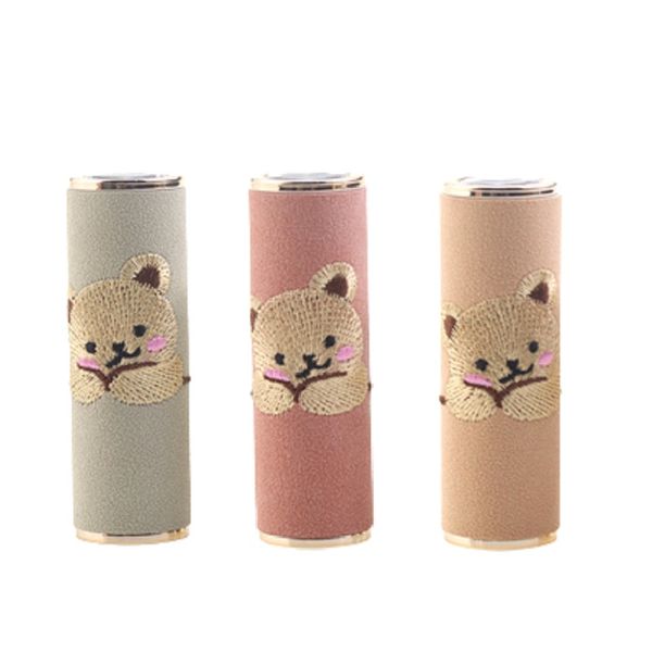 Packing Empty Bottle New Products 12.1mm Calibre Round Shape DIY Bear Style Pink Yellow Green Lipstick Tube Refillable Cosmetic Portable Pac