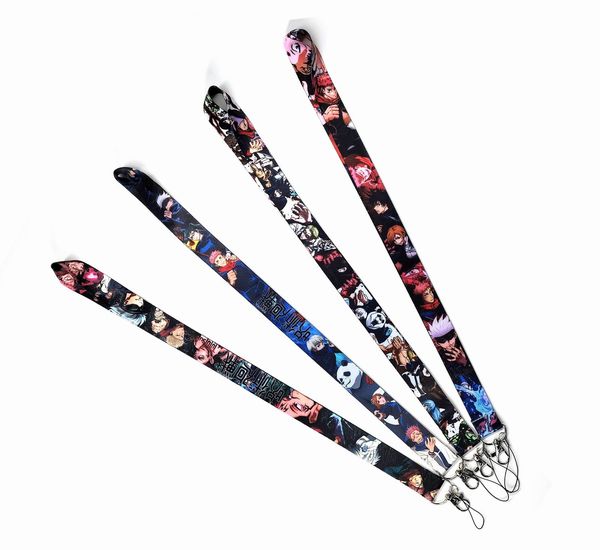 Cell Phone Straps & Charms 10pcs Jujutsu Kaisen Japan Anime cartoon Keys Mobile Lanyard ID Badge Holder Rope Anime Keychain for boy girl who