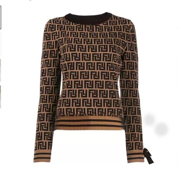 22FF Sweater Women&#039;s Autumn Round neck striped fashion Long Sleeve Women High End Jacquard Cardigan knitting Sweaters Coats