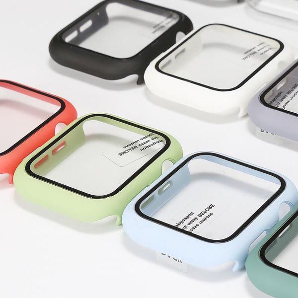360 Full Screen Protector Bumper Frame Matte Hard Cases For Apple Watch Case 49mm 41mm-45mm-40mm-38mm--44mm-42mm Cover Tempered Glass Film i