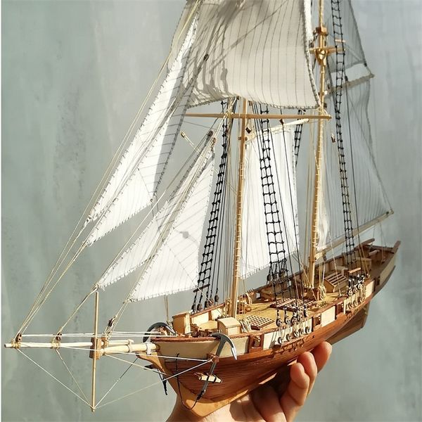 Scale 1 96 Classics Antique Ship Model Building Kits HARVEY 1847 Wooden Sailboat DIY Hobby Boat 220715