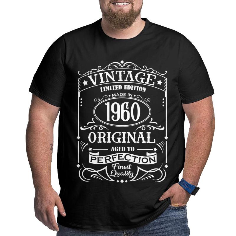 Men&#039;s T Shirts Humorous 1960 Birthday Shirt Vintage Limited Round Neck Cotton Short Sleeve Oversized 4XL 5XL 6XL Men&#039;sMen&#039;s