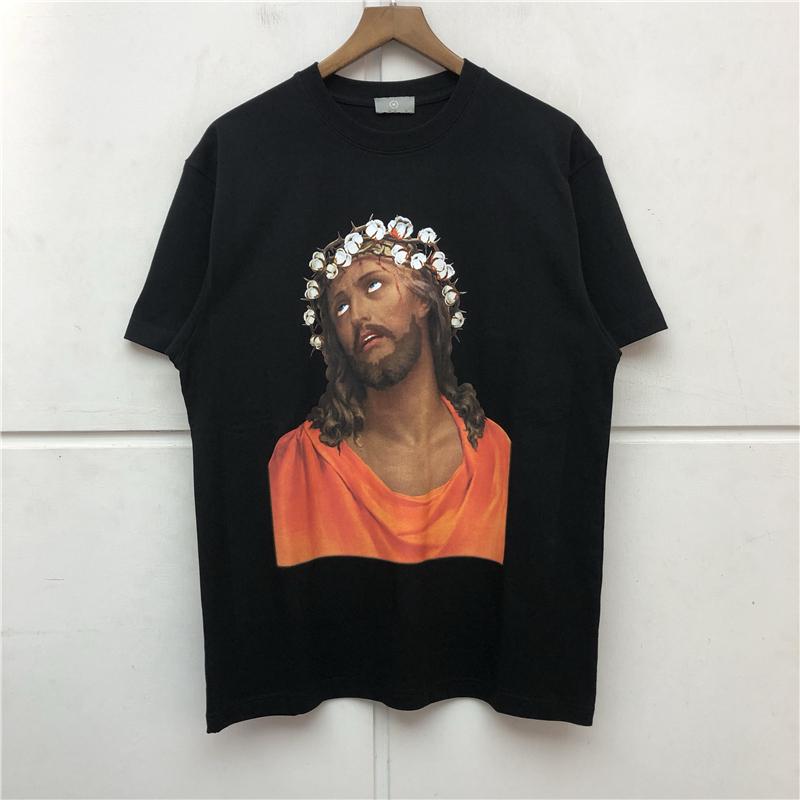 Men&#039;s T-Shirts Novelty High Men Jesus Denim Tears T Shirts T-Shirt Hip Hop Skateboard Street Cotton Tee Top Kenye #A445Men&#039;s