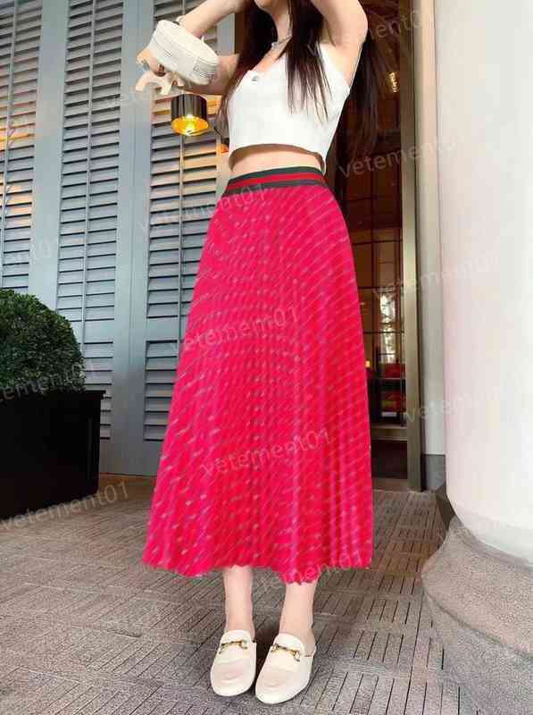 Luxury Womens Skirts Dresses Fashion Brand Letter Print Panel High Waist Pleated Skirt Summer Street Fashion Designer Women Clothing 0912