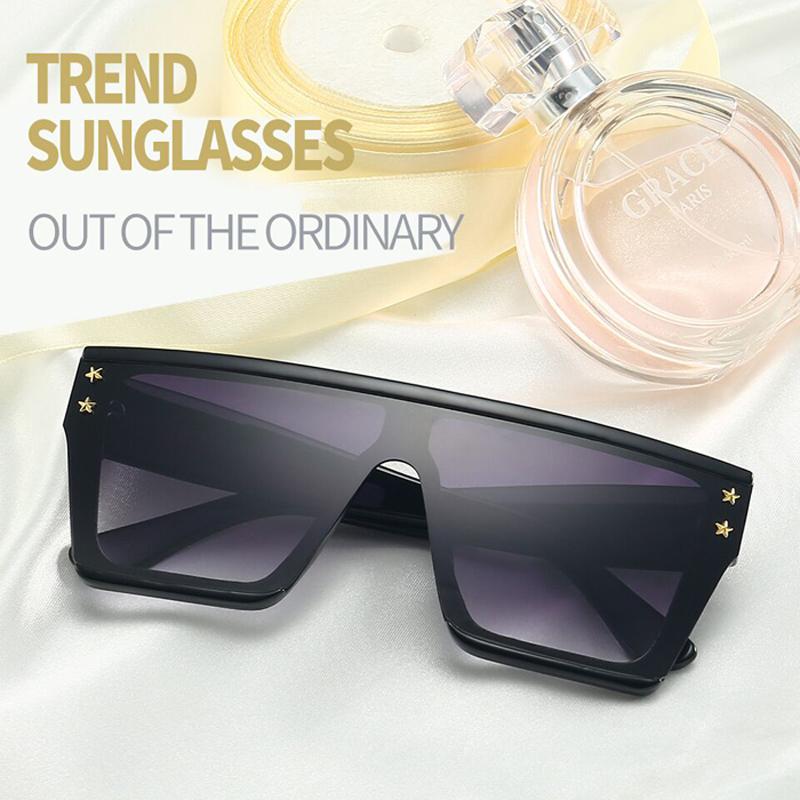 Sunglasses Vintage Square Woman Oversized Luxury Sun Glasses Female Male Fashion Star Black Mirror FemininoSunglassesSunglasses