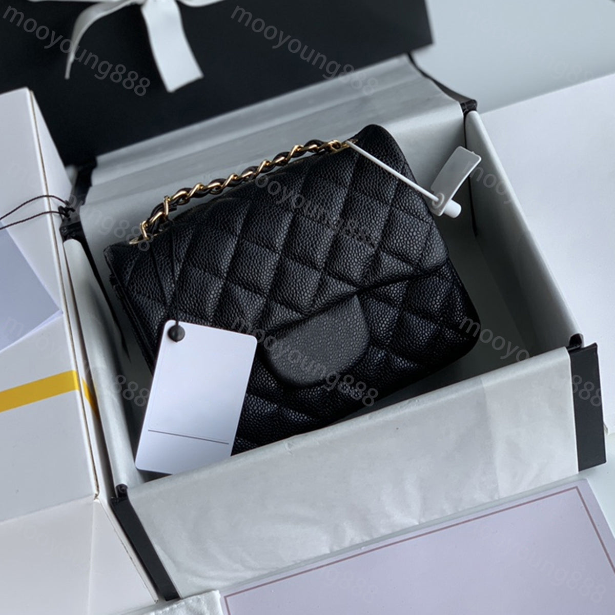 12A Upgrade Mirror Quality Luxurys Designer Womens Quilted Flap Bags Diamond Lattice Bag Classic Caviar Lambskin Purse Handbags Shoulder Black Gold