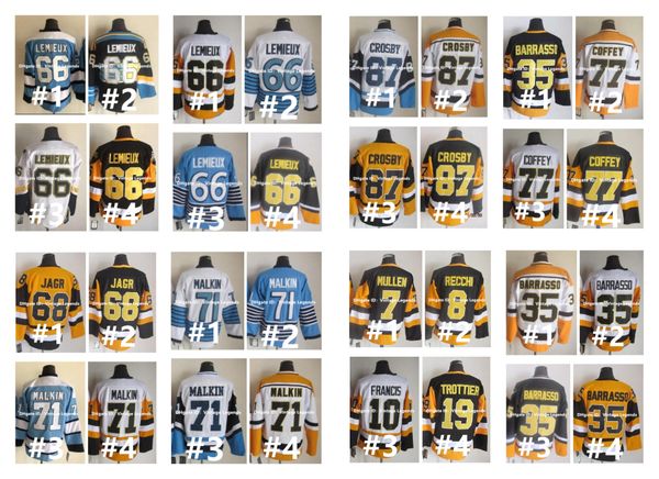 Vintage Penguins CCM Hockey Jersey Lemieux Jaromir Jagr Sidney Crosby Evgeni Malkin Paul Coffey Joe Mullen Mark Recchi Ron Francis Tom Barra