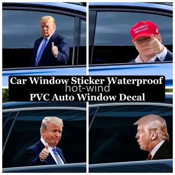 Trump Election 2024 Decals Car Stickers Funny Banner Flags Left Right Window Peel Off Waterproof PVC Decal Party Supplies Fy3761 Sxjul22