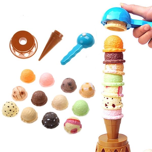 Children Simulation Food Kitchen Toy Ice Cream Stack Up Play Kids Pretend Play Toys Educational Toys For Baby Gifts 220725