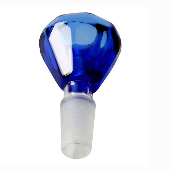14mm Heater Wax Glass Attachment Mouthpiece Cap Adapter Bubble Head Replacement Part Blue Diamond Shape Christmas Gift Small