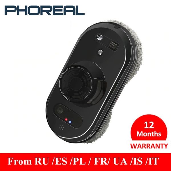 PhoReal FRS60 Window Cleaning Robot High Suction Electric Window Cleaner Robot Antifalling Remote Control Robot Vacuum Cleaner 220727
